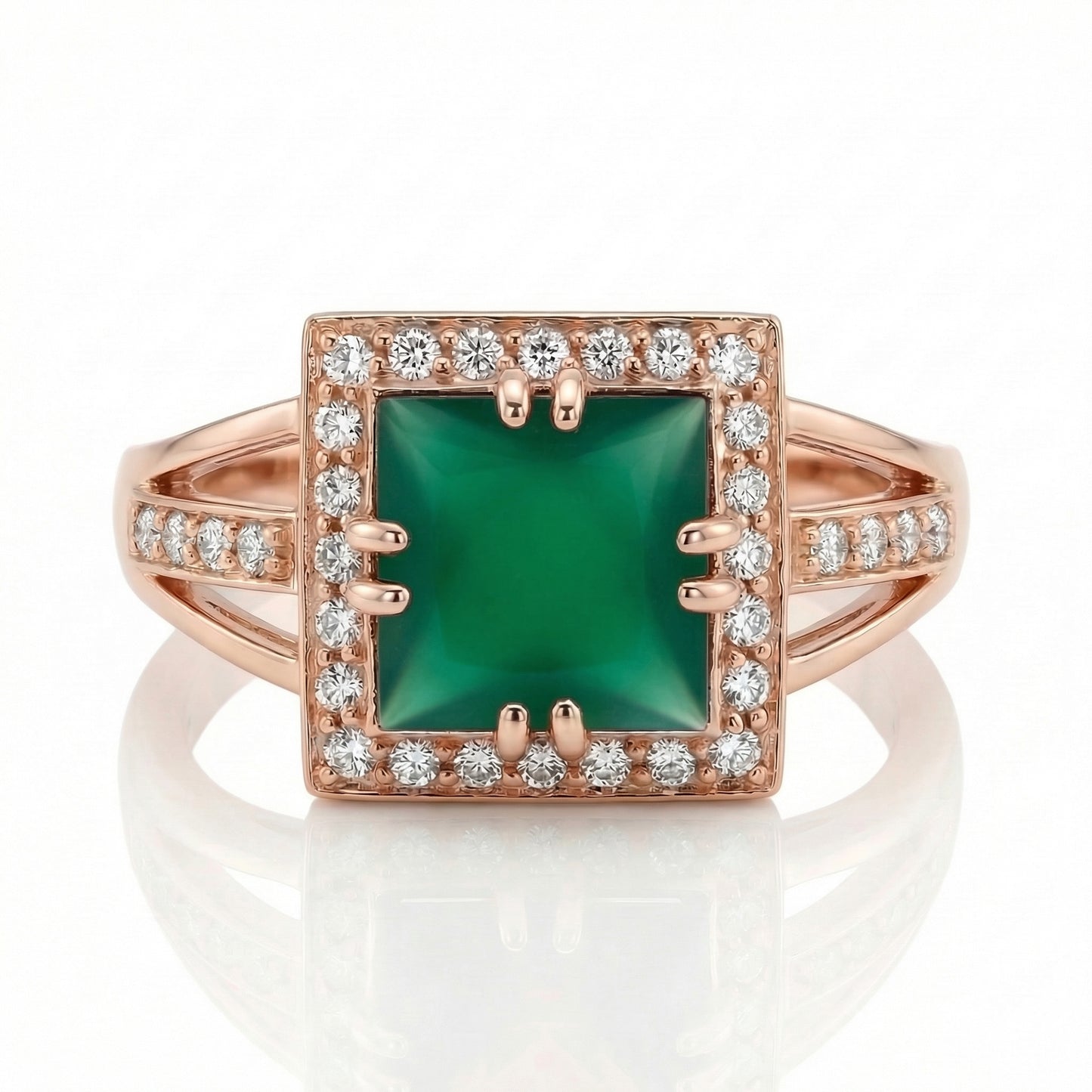 Auksinis žiedas su natūraliais akmenimis ir cirkoniais NAZ106