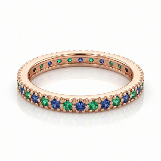 Auksinis žiedas su spalvotais cirkoniais AUD0035