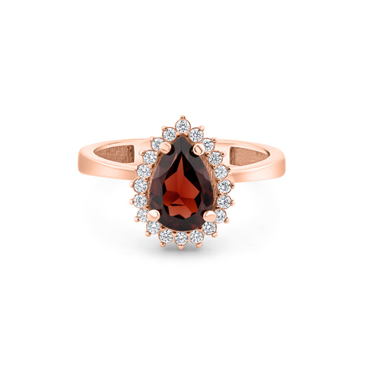 Auksinis žiedas su natūraliais akmenimis ir cirkoniais NAZ101