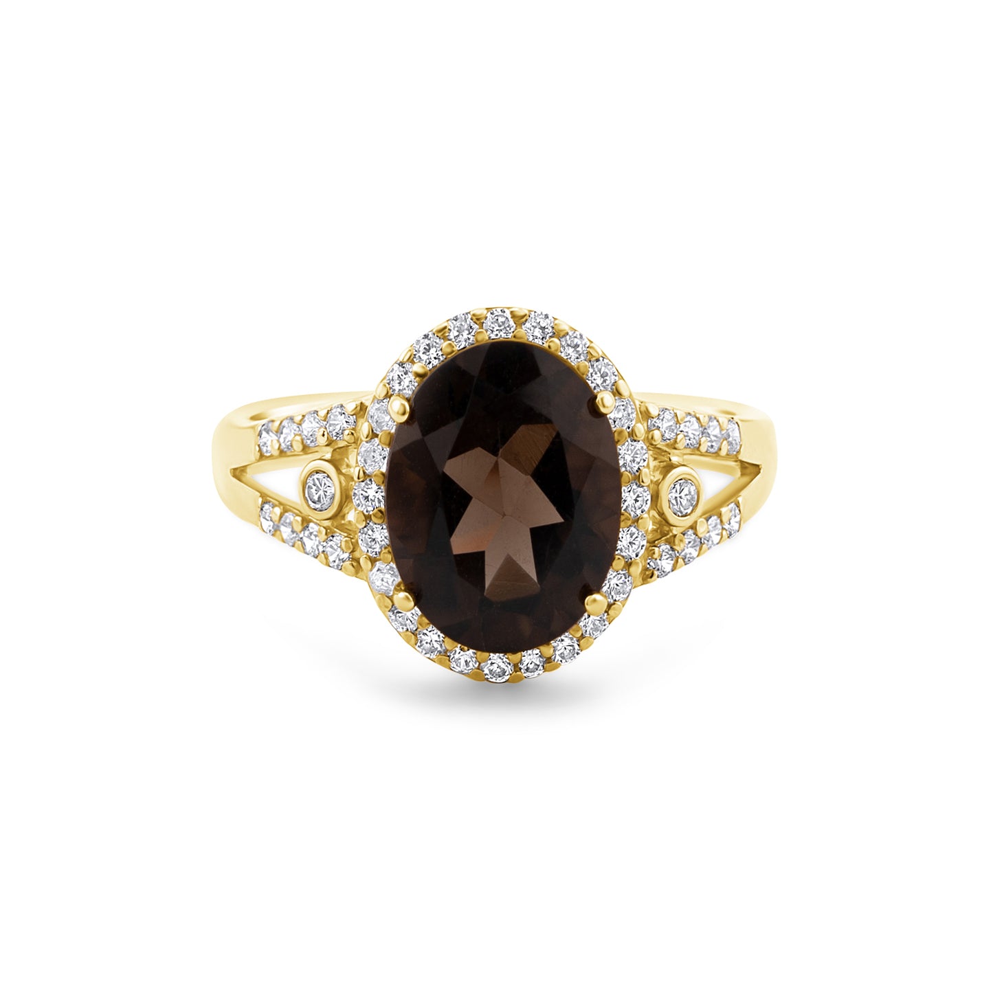 Auksinis žiedas su natūraliais akmenimis ir cirkoniais NAZ103