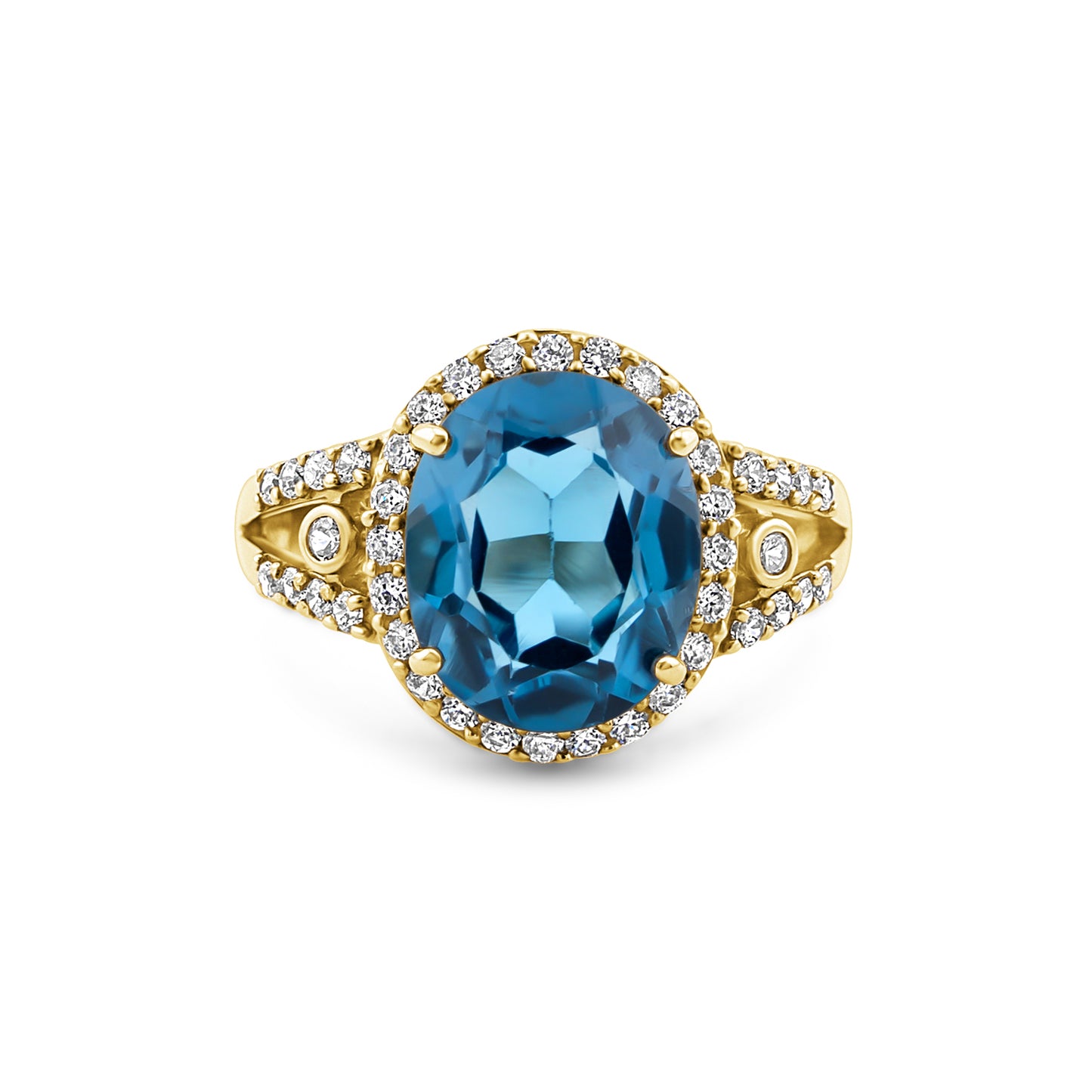 Auksinis žiedas su natūraliais akmenimis ir cirkoniais NAZ103