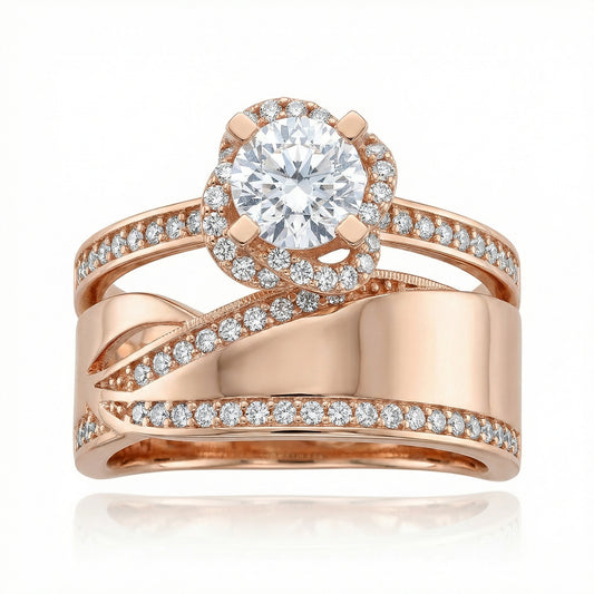 Auksinis žiedas su cirkoniais AA4