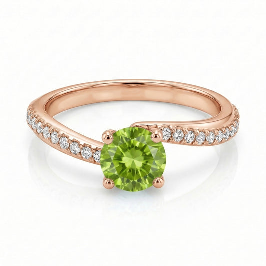 Auksinis žiedas su natūraliais akmenimis ir cirkoniais NAZ113