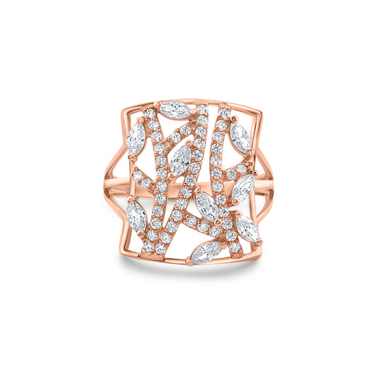 Auksinis žiedas su cirkoniais TUR0042