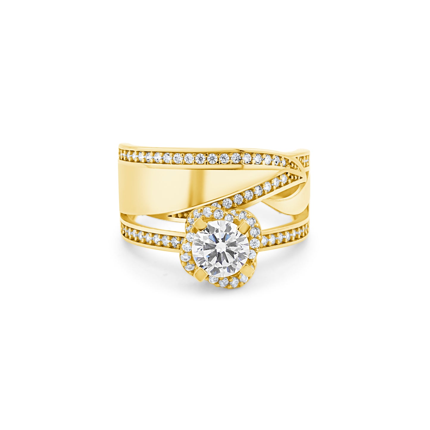 Auksinis žiedas su cirkoniais AA4