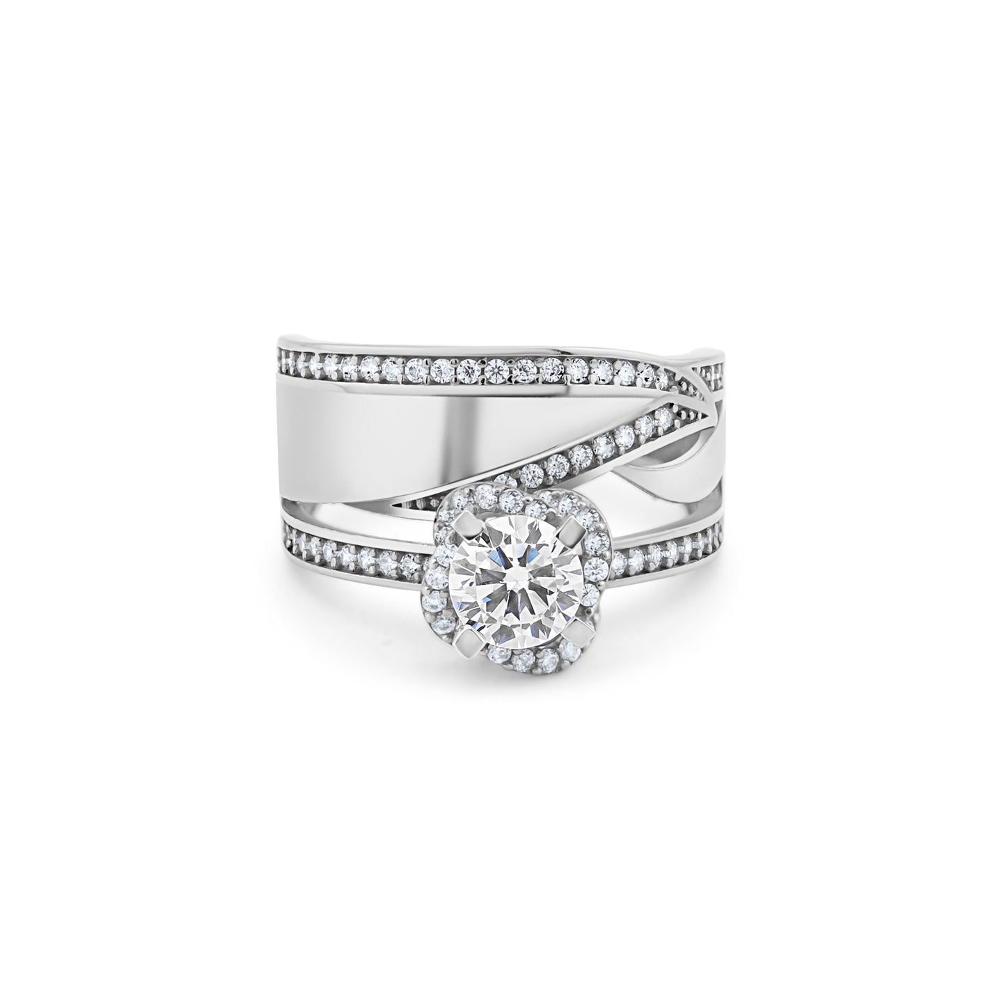 Auksinis žiedas su cirkoniais AA4