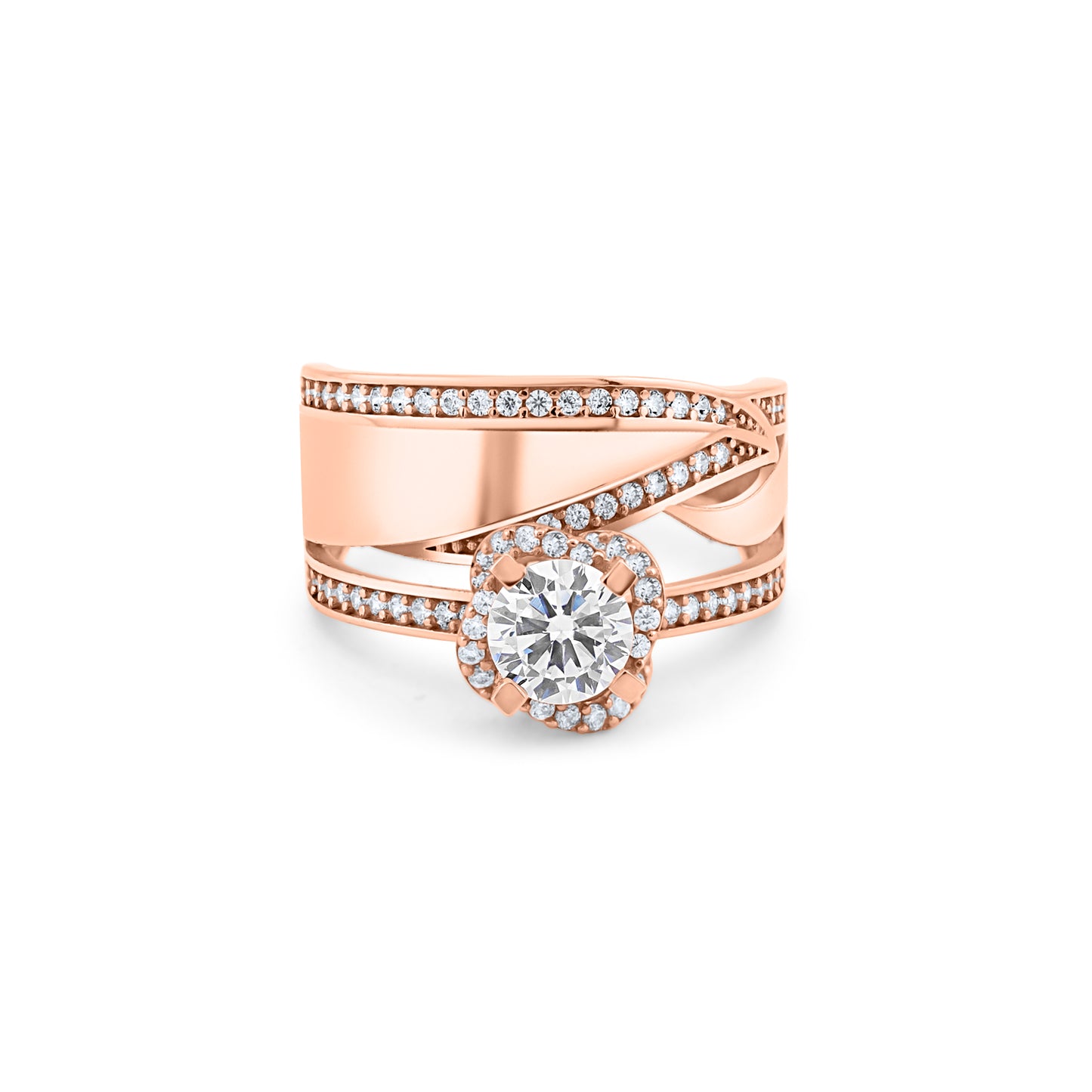 Auksinis žiedas su cirkoniais AA4