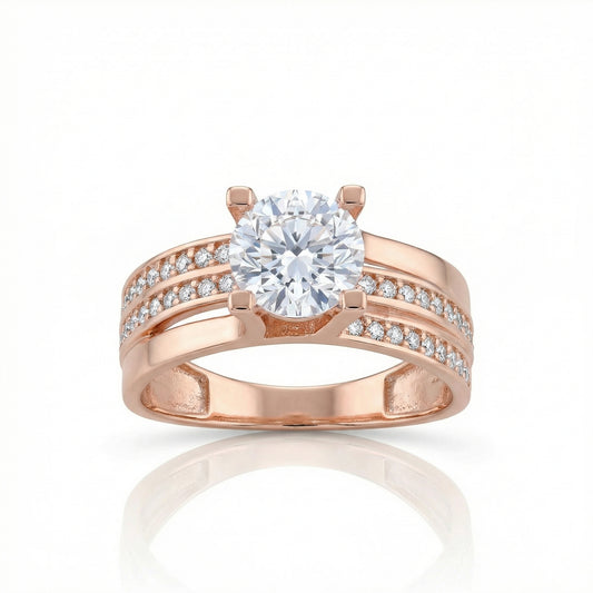 Auksinis žiedas su cirkoniais AUD0023