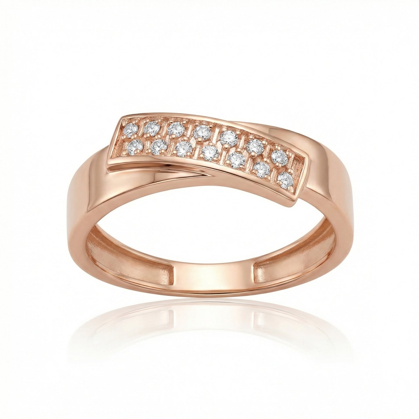 Auksinis žiedas su cirkoniais AUD044