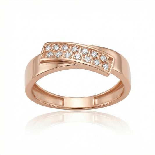 Auksinis žiedas su cirkoniais AUD044