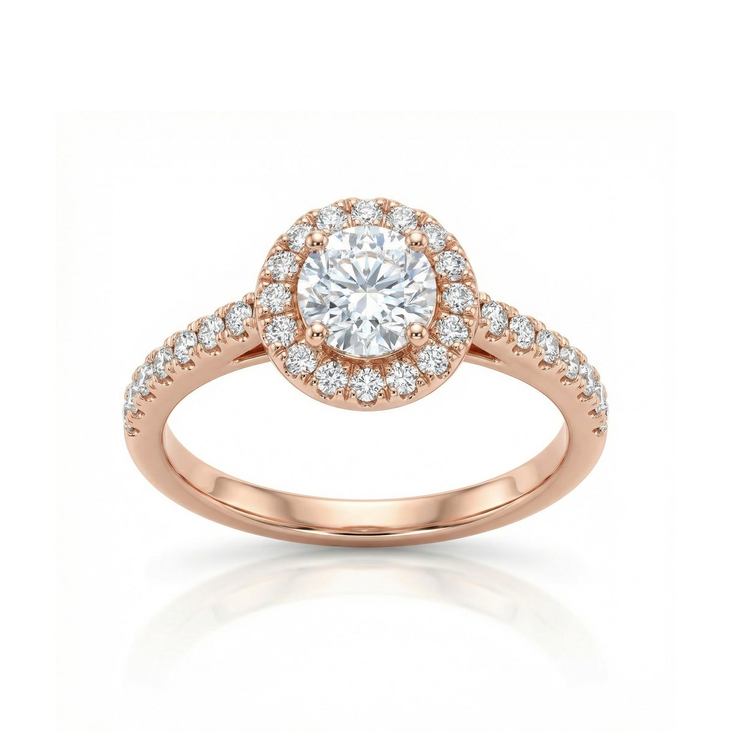 Auksinis žiedas „Round Halo“ AUD055