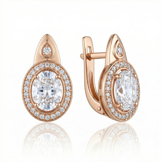 Auksiniai auskarai su cirkoniais AUM128