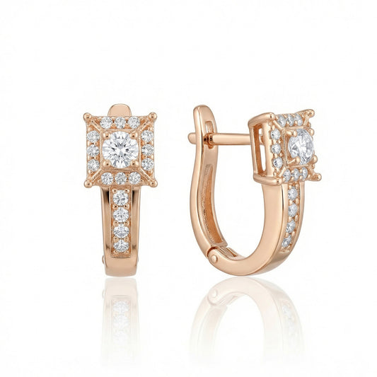 Auksiniai auskarai su cirkoniais AUM131