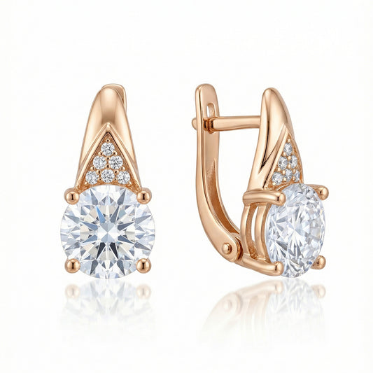 Auksiniai auskarai su cirkoniais AUM133