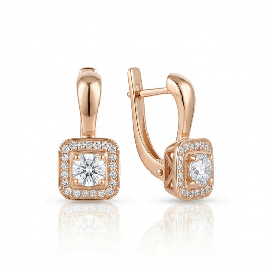 Auksiniai auskarai su cirkoniais AUM134