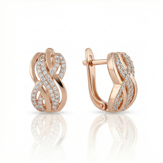 Auksiniai auskarai su cirkoniais AUM178