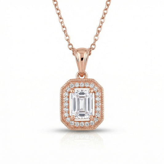 Stačiakampio formos auksinis pakabukas „Art Deco“ PA0048