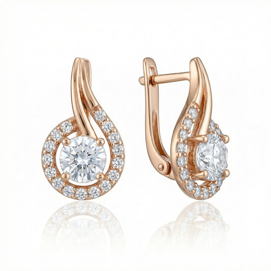 Auksiniai auskarai su cirkoniais BUA032