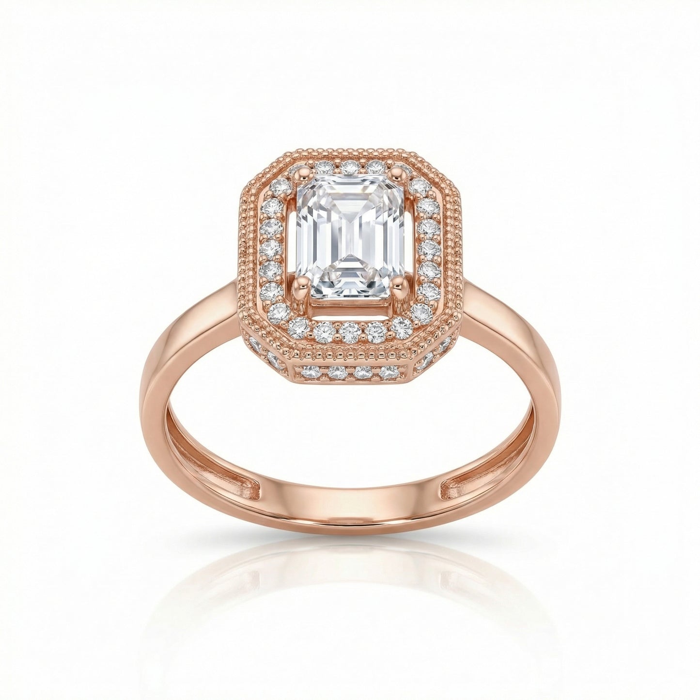 Stačiakampio formos auksinis žiedas „Art Deco“ DMZ163