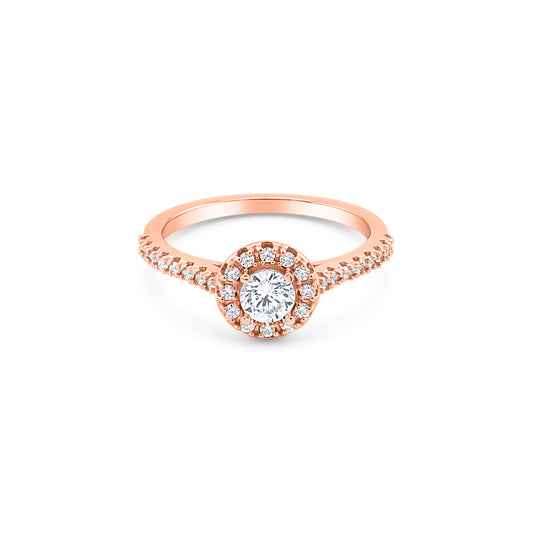 Auksinis žiedas „Round Halo“