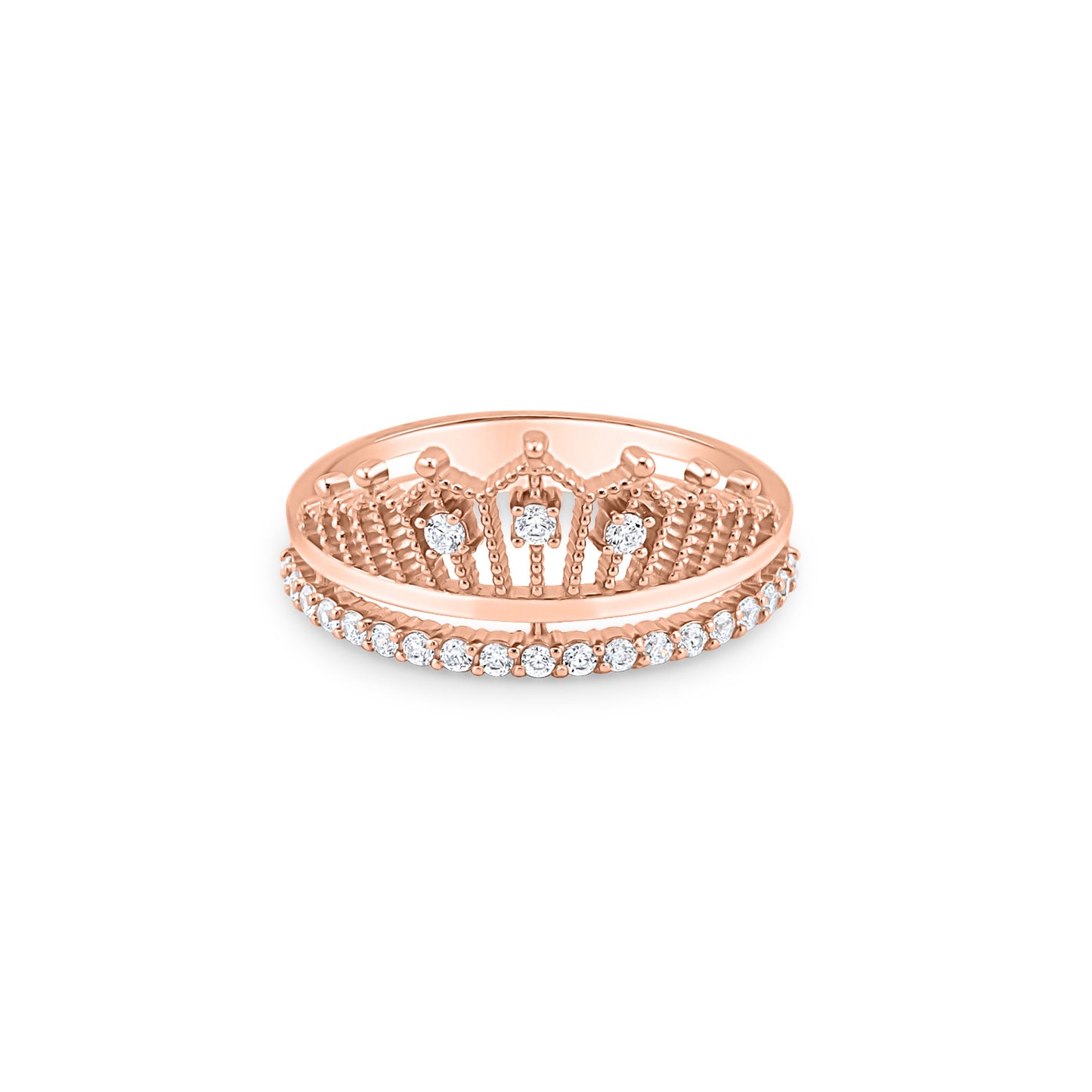 Auksinis žiedas su cirkoniais "Karūna" PMZ102