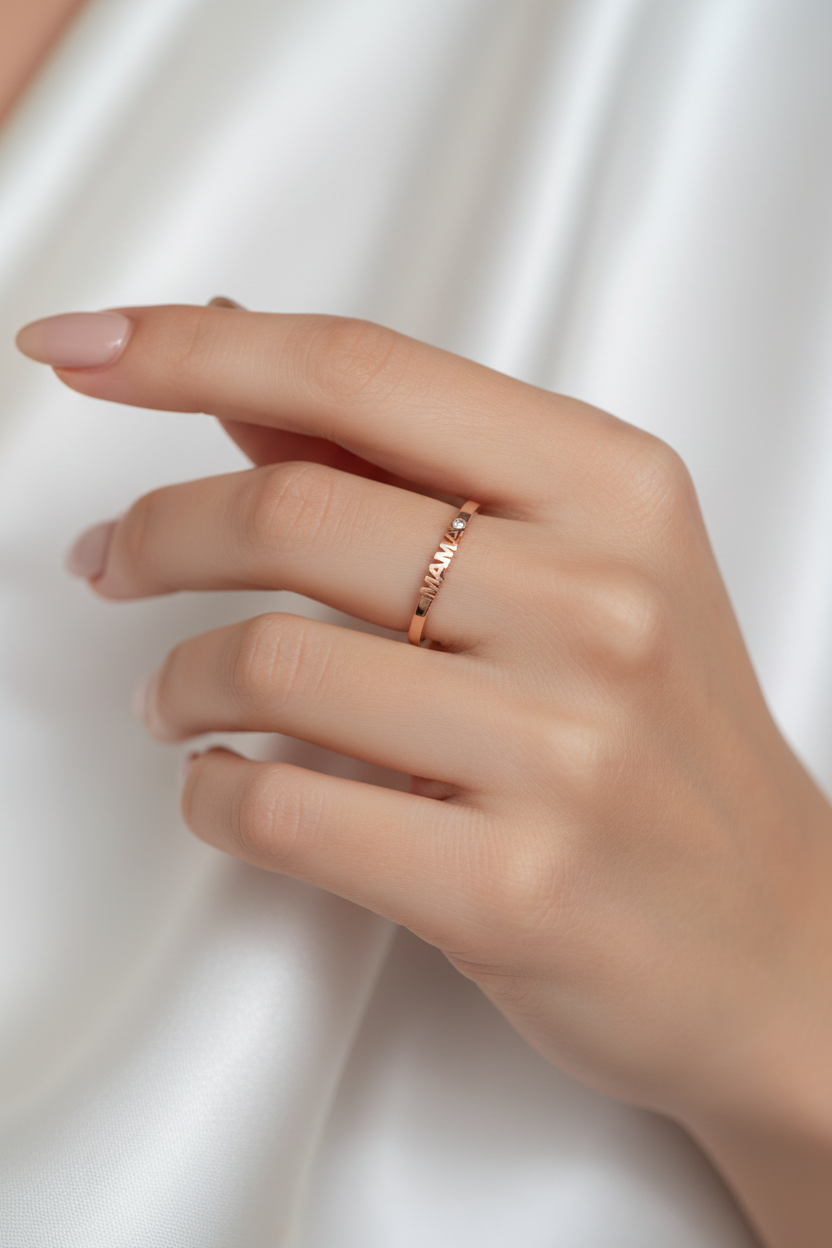 Auksinis žiedas "Mama"