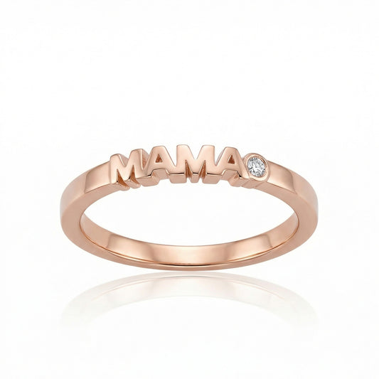 Auksinis žiedas su cirkoniais "Mama" AUD063