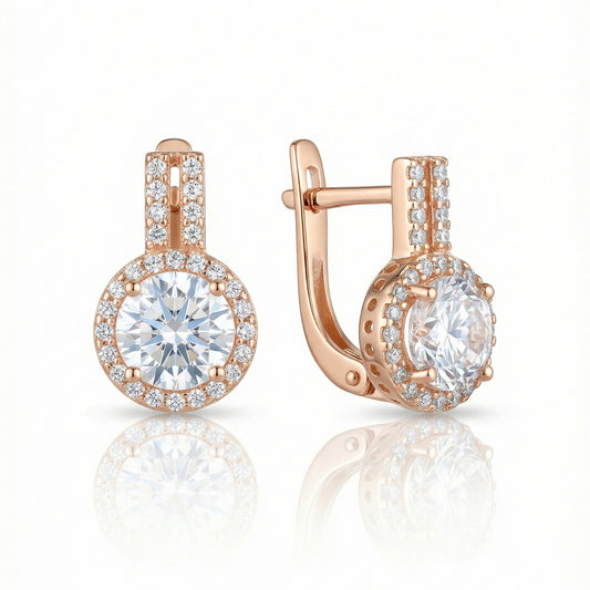 Auksiniai auskarai su cirkoniais TUA0037