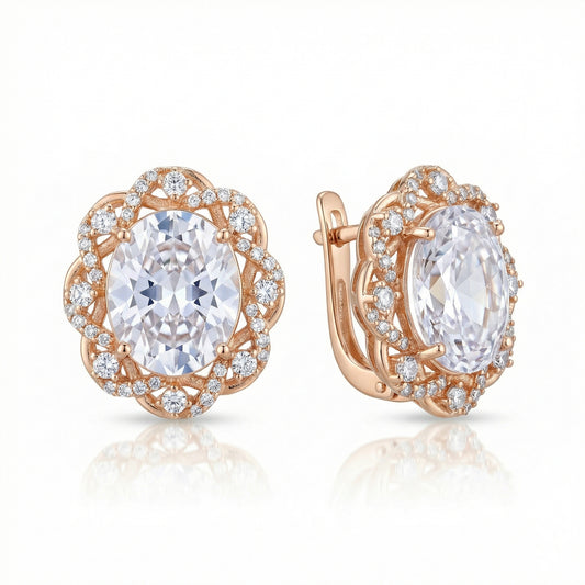 Auksiniai auskarai su cirkoniais TUA0002