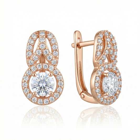 Auksiniai auskarai su cirkoniais TUA0006