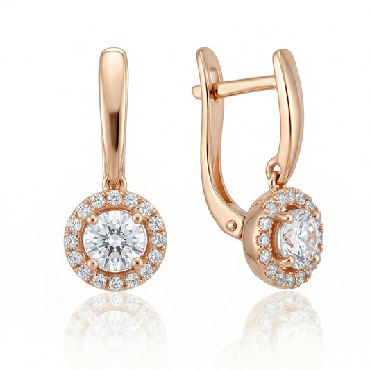 Auksiniai auskarai su cirkoniais TUA0007