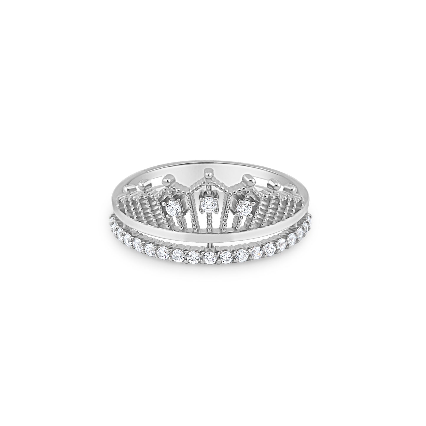 Auksinis žiedas su cirkoniais "Karūna" PMZ102