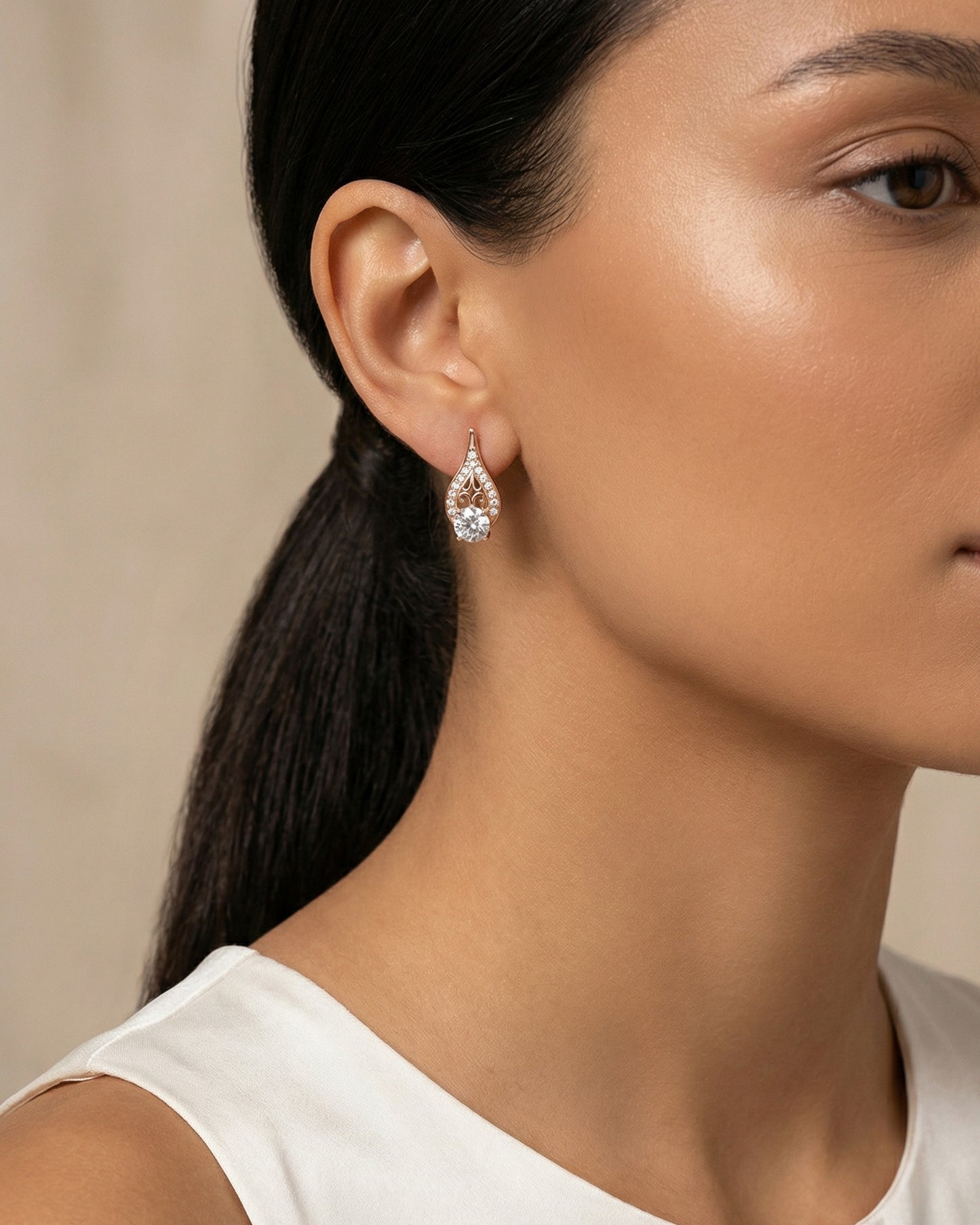 Auksiniai auskarai su cirkoniais ZUR0025