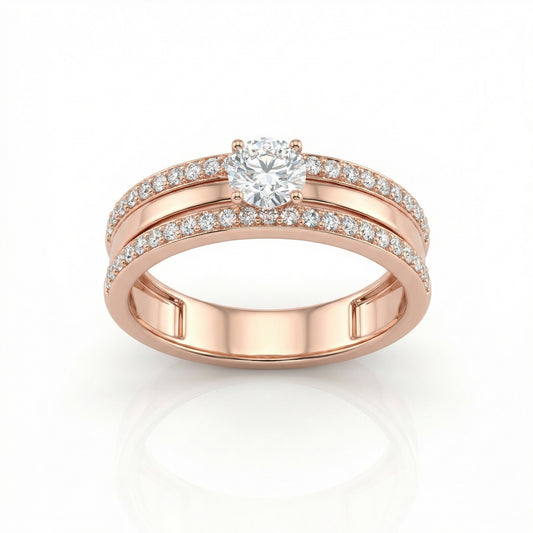 Auksinis žiedas su cirkoniais DMZ115