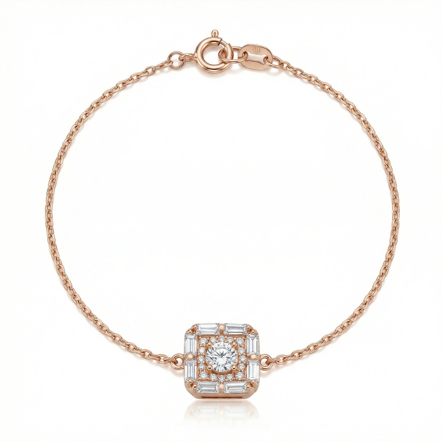 „Stella“ raudono aukso apyrankė su apvaliu spindinčiu akcentu