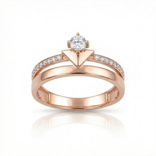 Auksinis žiedas su cirkoniais DMZ110